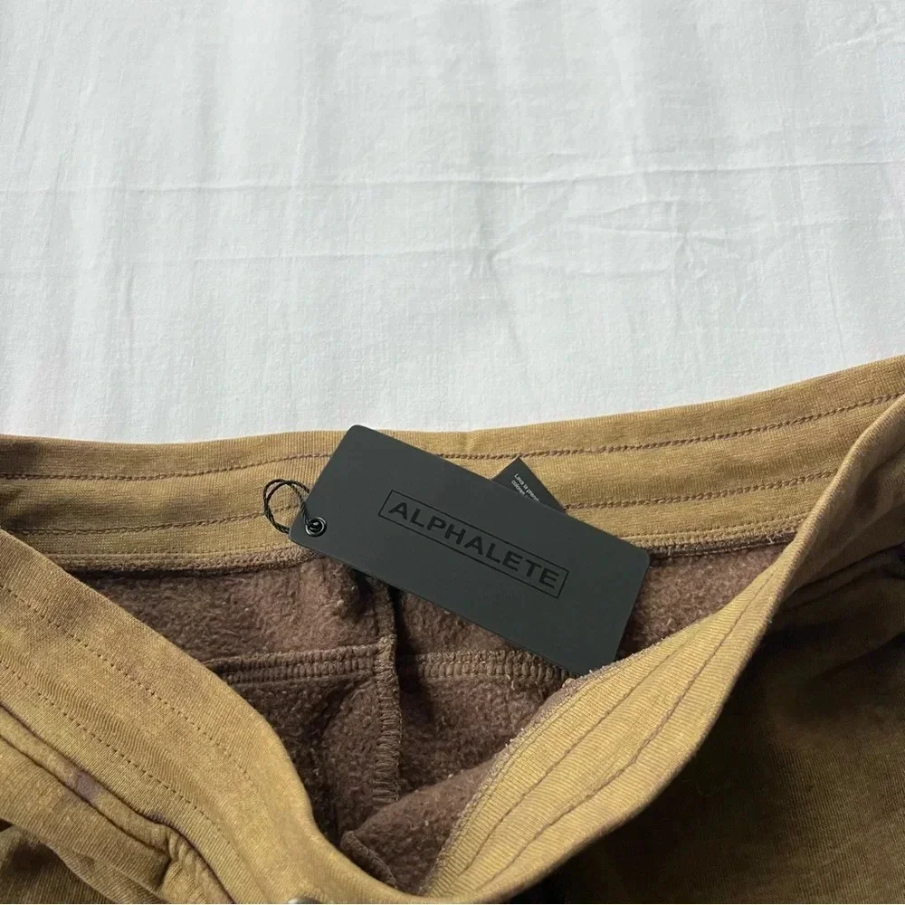 New! Alphalete Essential Oversized Jogger Brown 9866